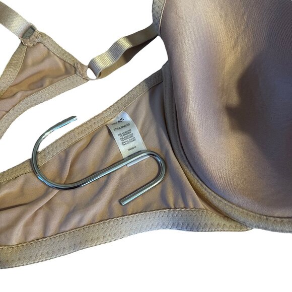 Cream Front-Closure Racerback Underwire Bra 42C - Picture 5 of 6